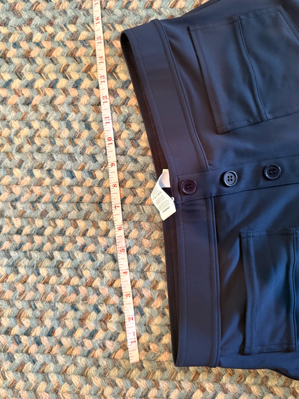 Halara Navy Wide-Leg Button Front Stretch Trouser sz L - Picture 8 of 10
